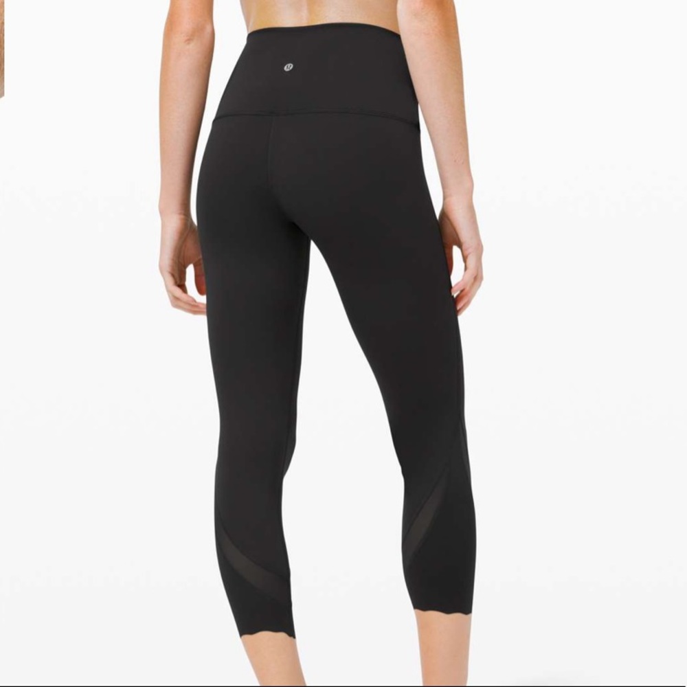 Lululemon 4 wunder unders leggings black mesh special edition active yoga luon - Picture 1 of 7